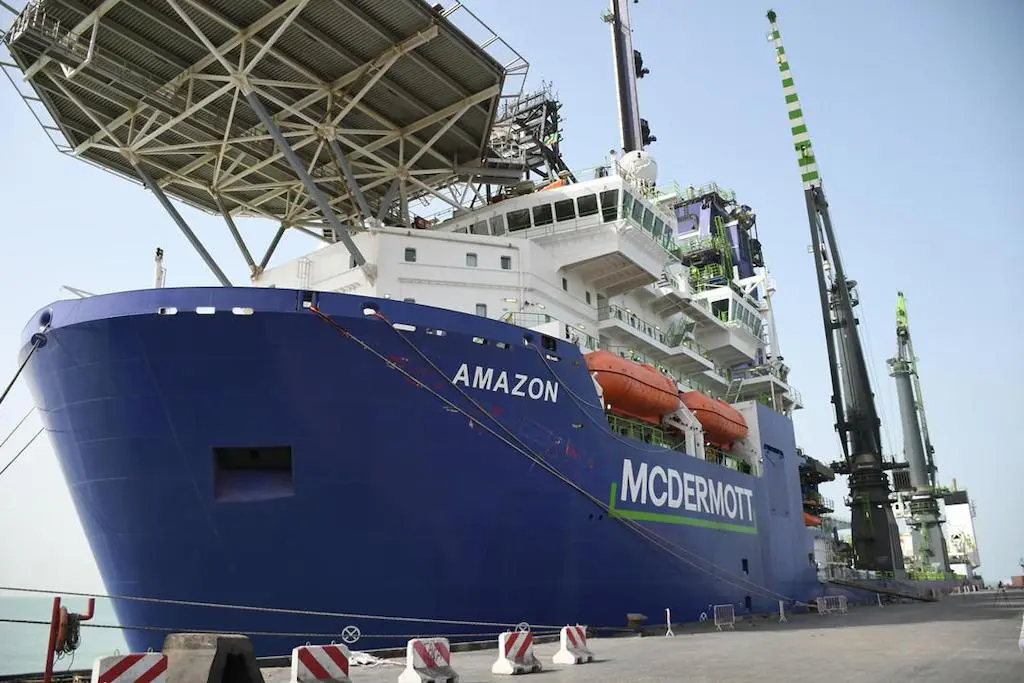 Arrivée au port de Nouakchott du navire chargé de la pose et l’installation des conduites d’extraction du gaz